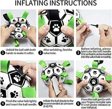 QDAN Dog Toys, Soccer Ball with Straps, World Cup Interactive Toys for Tug of War, Puppy Birthday Gifts, Water Toy, Durable Dog Balls for Medium Large (8 Inch) - Image 8