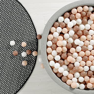 GOGOSO Ball Pit Balls for Toddlers Phthalate-Free BPA-Free Non-Toxic Crush Proof Soft Plastic Play Balls Baby Kids Shape Tent Pool Playhouse Playpen Party Decor,Coffee Brown Beige,100PCS - Image 8