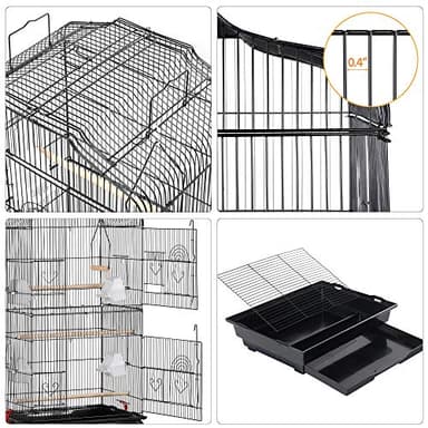 Yaheetech 64-inch Play Open Top Medium Small Bird Cage with Detachable Rolling Stand for Parrot Lovebirds Finches Canaries Parakeets Cockatiels Budgie Parrotlet Conures - Image 5