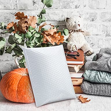 UCGOU Bubble Mailers 8.5x12 Inch White 25 Pack Usable Size 8.5x11 Poly Padded Envelopes #2 Medium Mailing Opaque Packaging Postal Self Seal Waterproof Boutique Shipping Bags for Clothes Makeup - Image 7