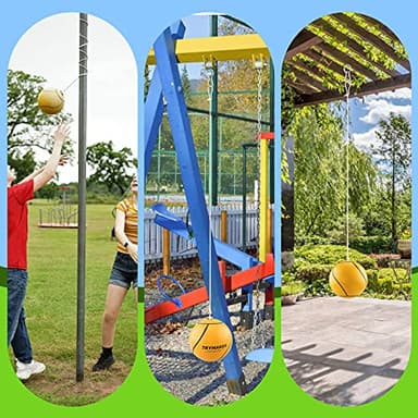 Trymaker Tetherball, Tether Balls and Rope Set, Replacement Tetherball for Kids and Adults Backyard Outdoors - Image 2