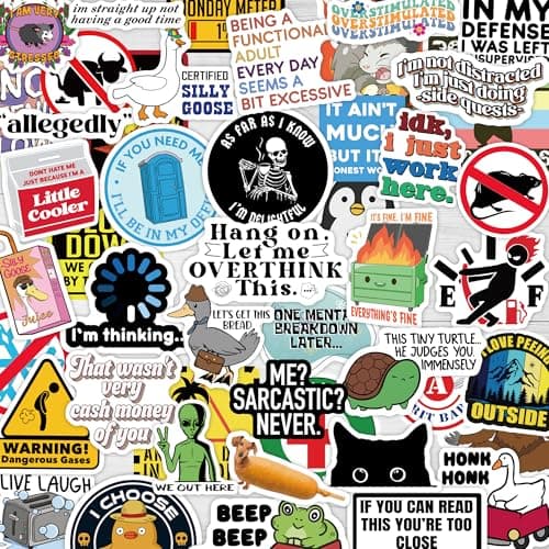 200 Pcs Funny Stickers for Adults (Dirty) Meme Water Bottles Sticker Pack Waterproof Cool Accesory for Laptop, Hard Hats, Sarcastic, Scrapbooking Decals - Image 1