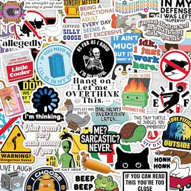 200 Pcs Funny Stickers for Adults (Dirty) Meme Water Bottles Sticker Pack Waterproof Cool Accesory for Laptop, Hard Hats, Sarcastic, Scrapbooking Decals - Image 1