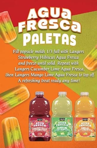 Langers Agua Fresca, Mango y Limón (Mango Lime), 64 fl oz (Pack of 8), 64 Fl Oz (Pack of 8) - Image 4