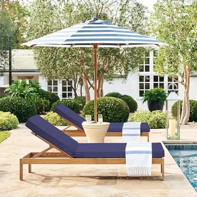 Metliv Outdoor Chaise Lounge Cushions, Waterproof Patio Chair Cushions for Outdoor Furniture with Adjustable Ties, Lounge Chair Cushion with Removable Cover, 72 x 21 x 3 Inch, Navy - Image 5