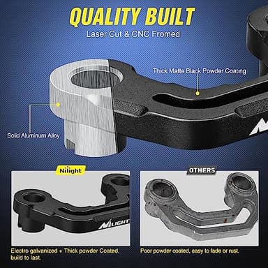 Nilight Light Mounting Bracket Hood Cowl Mount Brackets for Front A-Pillar Auxiliary Offroad LED Pod Light Work Lights on 2018-2023 Jeep Wrangler JL/JLU 2020-2023 Gladiator JT - Image 2