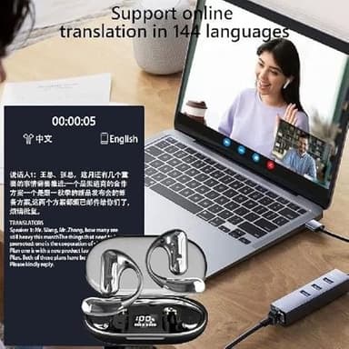 Ai Languages Translation Earbuds,Real Time Translator Earphones Support (French, Spanish, German etc.) 144 Languages & Accents with App Instant Voice Translator for Travel, Learn,Business.Black - Image 8