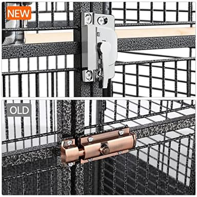 Yaheetech 61-inch Playtop Wrought Iron Large Parrot Bird Cages with Rolling Stand for Cockatiels Amazon Parrot Quaker Conure Parakeet Lovebird Finch Canary Small Medium Parrot Cage Birdcage, Black - Image 6