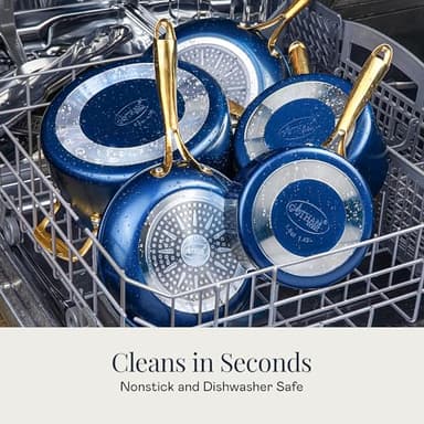 Gotham Steel 12 Pc Ceramic Cookware Set Nonstick, Ceramic Pots and Pans Set Non Stick with Steamer for Cooking, Non Toxic PFOA PFOS Free, Premium Stay Cool Handles, Oven & Dishwasher Safe - Image 5