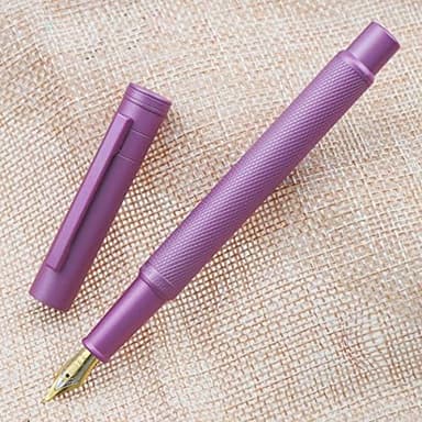 Asvine Pink Forest Fountain Pen Bent Nib, Classic Design with Converter and Metal Pen Case, The Light of Hope Serise - Image 4