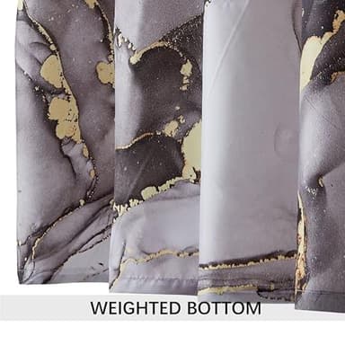 YOSTEV Black Gold Marble Shower Curtain Set, Abstract Marbled Shower Curtains for Bathroom Décor with 12 Metal Hooks, Luxury Modern Waterproof Bath Accessories, 72 x 84 Inch - Image 7