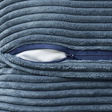 MIULEE Decorative Throw Pillow Covers for Couch Bed Livingroom 18x18 Inch Set of 2 Blue Boho Accent Throw Pllows Broadside Striped Patchwork Soft Corduroy Summer Coastal Pillowcases - Image 7