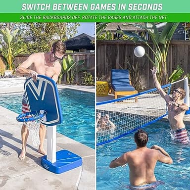 GoSports Splash Hoop 2-in-1 Full Court Pool Basketball & Volleyball Game Set - Image 5