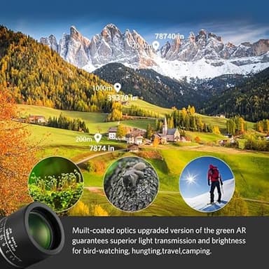 16x52 Monocular Telescope with 10x Magnification, 66M-8000M Range, Day & Night Vision, 150mm Lens - Image 9