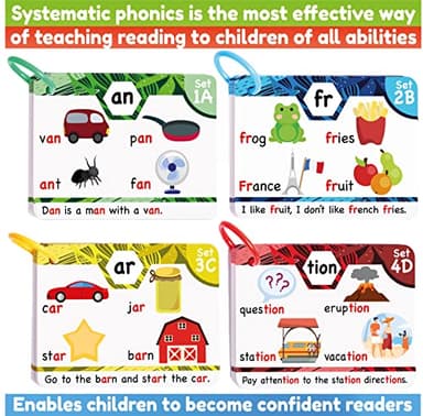 THE BAMBINO TREE Phonics Flash Cards - Learn to Read in 20 Phonic Stages - Education for Kids Ages 4-8 Kindergarten 1st 2nd Grade - Image 4