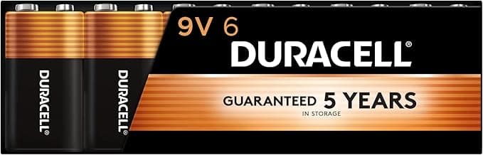 Duracell Coppertop 9V Battery, 6 Count (Pack of 1), 9 Volt with Long-lasting Power, All-Purpose Alkaline 9V Battery for Household and Office Devices - Image 1