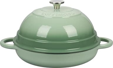 Cast Iron Enameled Dutch Oven Pot with Lid for Bread Baking, Bread Oven, 6 Quart, Green - Image 1