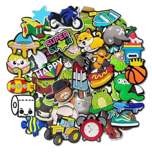 WindeTree 40-Piece PVC Random Shoe Charms – Different-Shaped Shoe Charms for Shoe