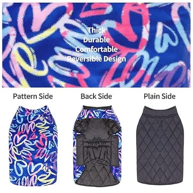 CuteBone Winter Dog Coat - Waterproof & Windproof Jacket for Small to Large Dogs - Reversible Soft Vest with Adjustable Thick Lining & Leash Hole - Image 4