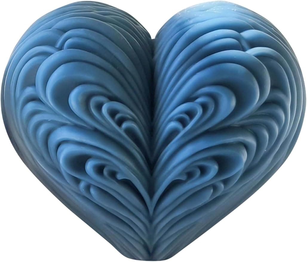 Silicone Flower Heart Mold - Rose Silicone Resin Casting Molds for Candle & Resin & Soap Craft Supplies - Image 1