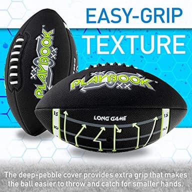 Franklin Sports Kids Football - Playbook Junior Football with Play Diagrams - Small Youth Football with Soft Cover - Black 10"x6" - Image 6