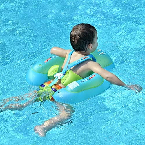 [New Upgraded] Swimbobo Baby Swimming Float Kids Inflatable Swim Ring with Safety Support Bottom Swimming Pool Accessories for 3-36 Months (Blue, XL) - Image 1