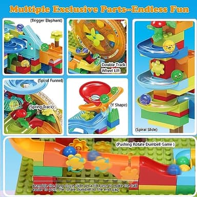 Marble Run Building Blocks for Kid: 3 4 5 6 8 Year Old Montessori Education Preschool STEM Toy - Age 4-8 Kids Creative Puzzle Marbles Track - Christmas Birthday Gifts for Boys Girls - Image 3