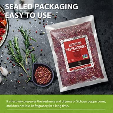 Soeos Sichuan Peppercorns, 16oz(454g), Authentic Szechuan Red Peppercorn, Numbing and Tingle Effect, Less Seeds, Strong Flavor, Essential for Mapo Tofu, Kung Pao Chicken and Asine Cusine - Image 6