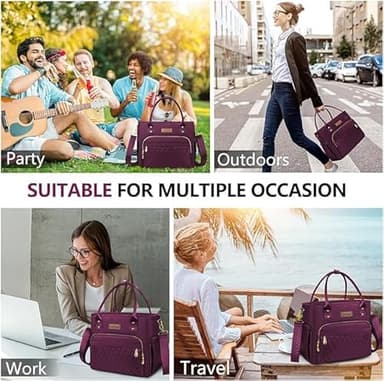 MIYCOO Lunch Bag Lunch Box Women - Leakproof Insulated Lunch Cooler Bag for Women - Large Lunch Tote Bags Adults, Purple - Image 4