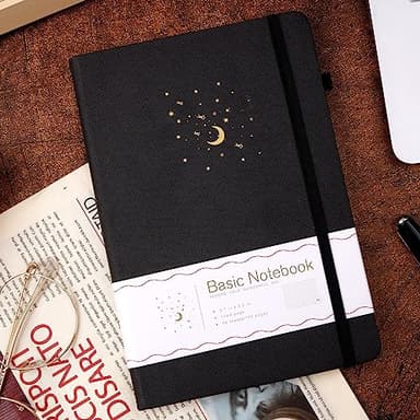 CAGIE Lined Journal Notebook for Work, Hardcover Notebook Journals for Writing Women Men Note Taking Diary with Pen Loop (Black Ruled), Gifts, 5.7" x 8.3", 196 Pages - Image 9