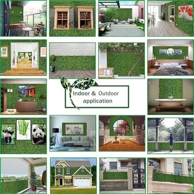 ODTORY Artificial Boxwood Roll Panels,48 X 120 in(40 sqft) UV-Anti Artificial Ivy Privacy Fence Wall Screen for Indoor Outdoor Green Grass Wall Decor & Ivy Fence Covering Privacy - Image 6