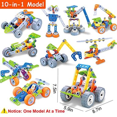 10 in 1 STEM Toys for 4 5 6 7 8+ Year Old Boy Girl Birthday Gifts Building Toys for Kids Ages 4-8 5-7 6-8 Preschool Educational Stem Activities for Boys 3-5 4-6 8-10 Creative Games Christmas Idea Gift - Image 6