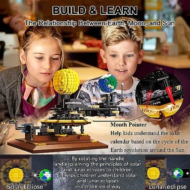 LEAPHZOT Solar System Earth Moon Sun Model,Astronomical Science Educational Building Blocks Sets,Kid's Brain-Inspired Space Toys for 8+ Kids Christmas Birthday Gifts(865 Pieces) - Image 4