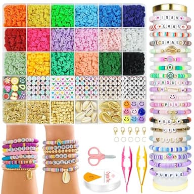 OHOME Stocking Stuffers for Kids - 5300 Clay Beads Bracelet Making Kit,Arts and Crafts for Kids Ages 8-12,Christmas Gifts Crafts Games Toys for 3-10 Year Old Birthday,Travel Essential - Image 8