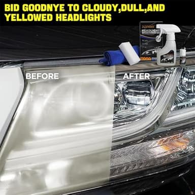 SOPAMI Automotive Headlight Restoration Kit Oxidized and Yellowed Automotive Headlamps Blurring Enhanced Crystallization Coating Refurbisher,Maximum Gloss & Shine – Extremely Hydrophobic - Image 2