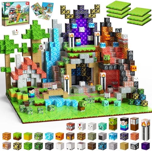 200PCS Magnetic Blocks - Magnet Blocks with 6 Baseplate,Magnetic Building Blocks for Kid Ages 3 4 5 6 7 8, Stacking Magnets for 3-8 Kids, Birthday Gifts for 3-10 Year Old Boys Girls, STEM Learning Toy - Image 1