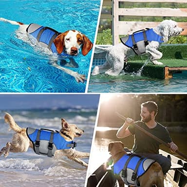 Dogcheer Dog Life Jacket, Reflective Dog Life Vest for Swimming Boating, Adjustable Puppy Swim Vest Ripstop Pet PFD Flotation Vest Preserver Small Medium Large Dogs - Blue Gray XS - Image 5