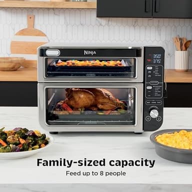 Ninja DCT451 12-in-1 Smart Double Oven with FlexDoor, Thermometer, FlavorSeal, Smart Finish, Rapid Top Convection and Air Fry Bottom , Stainless Steel - Image 2