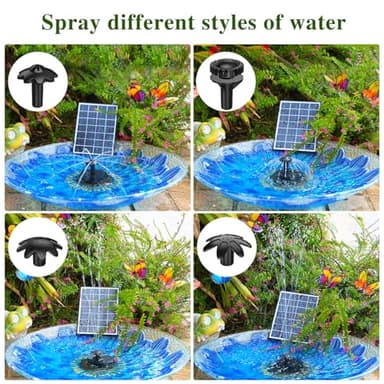 AISITIN 3.5W Solar Water Fountain, Solar Fountain Pump with 2025 New Glass Solar Panel and 4 Nozzles, Solar Water Pump for Bird Bath, Swimming Pool, Garden, Fish Tank and Ponds - Image 6