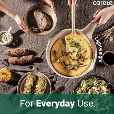 CAROTE 13pcs Pots and Pans Set Non Stick, Taupe Nonstick Cookware Set, Frying pans with lids, Kitchen Essentials Pot and Pan, Induction Cookware - Image 6