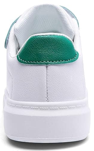 ANYUETE Kids Boys Girls Casual Sports Sneakers with Three Hook and Loop, Comfortable Wide Tennis Shoes for Running/Walking White 6 Big Kid - Image 6