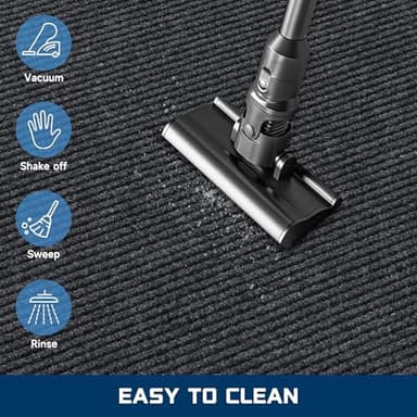 Large Indoor Outdoor Door Mat, 2' x 6' Heavy Duty Commercial Floor Mat Inside Outside Entrance, Rubber Border Doormats for Entryway, High Traffic Area, Waterproof, Low-Profile, Easy to Clean - Image 6