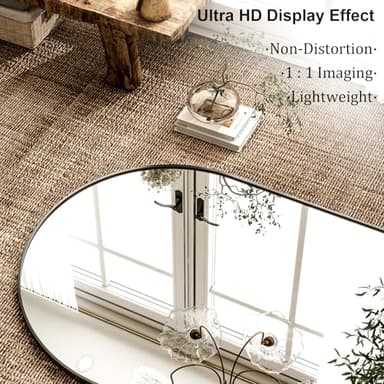 HARRITPURE 76"x46"Full Length Mirror - Arch Floor Mirrors with Aluminum Alloy Frame Free-Standing Wall Mounted or Leaning Large Bedroom Dressing Mirror,Black - Image 4