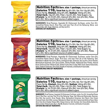 Lay's Stax Potato Crisps, Variety Pack, 0.75 Ounce (Pack of 30) - Image 2