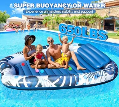 Sinbyuer 2025 Deluxe Inflatable Tanning Pool for 2 Person, 90x67Inch Tanning Pool Lounger Float for Adults, Blow Up Tanning Water Bed Suntan Tub with Cup Holders, Personal Sunbathing Pool for Backyard - Image 3