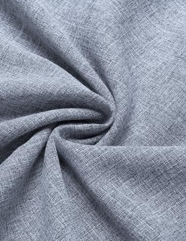 COOFANDY Men's Summer Beach Outfits 2 Piece Short Sleeve Shirts and Shorts Vacation Texture Linen Sets for Men,Blue,M - Image 6