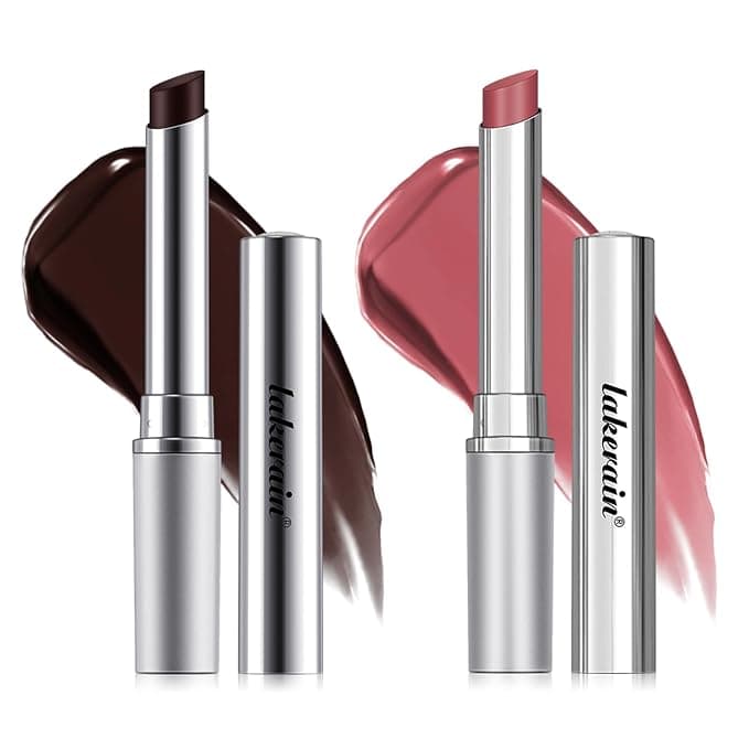 2PCS Honey Lipstick Tinted Lip Balm - Sheer Hydrating Lipstick for All Skin Tones - Moisturizing Lip Color, Nourishing Lip Balm with a Hint of Natural Black Cherry Tint (Black & Pink - Image 1