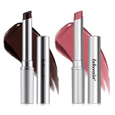 2PCS Honey Lipstick Tinted Lip Balm - Sheer Hydrating Lipstick for All Skin Tones - Moisturizing Lip Color, Nourishing Lip Balm with a Hint of Natural Black Cherry Tint (Black & Pink - Image 1