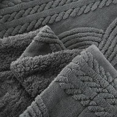 PU MEI Sherpa Throw Blanket for Couch Sofa 60”*80”- Fleece 3D Tufted Fuzzy Soft Cozy Blanket for Bed, Thick Warm Blanket for All Seasons, (Dark Grey, 60"*80") - Image 6