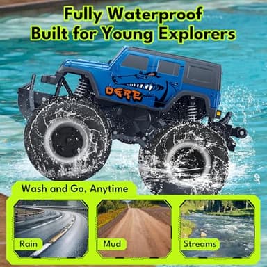 Threeking 1:16 Waterproof Monster Truck SUV Toys RC Cars Remote Control Car Truck Toys 4WD All Terrain Off-Road Car Toy Gifts Presents 6 7 8 9 10 11 12 Year Old Kids Boys Girls Toys - Image 2